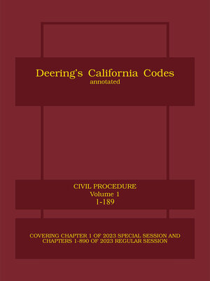 cover image of Deering's California Civil Procedure Code
